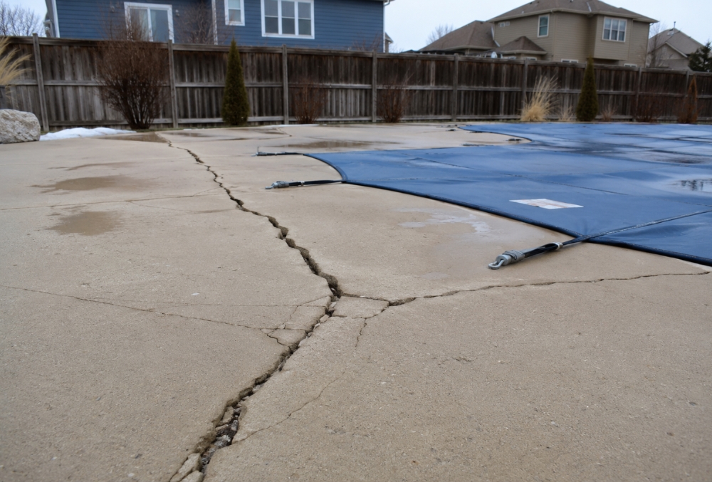 On-site pool deck evaluation before a Sundek coating quote in Baton Roug